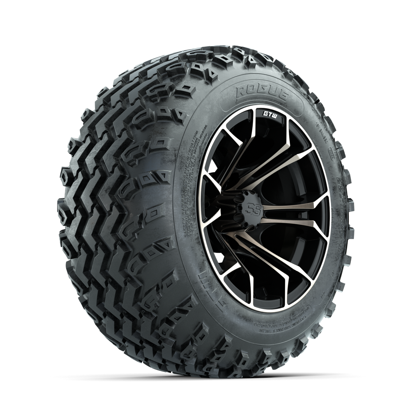 GTW Spyder Bronze/Matte Black 12 in Wheels with 22x11.00-12 Rogue All Terrain Tires Full Set