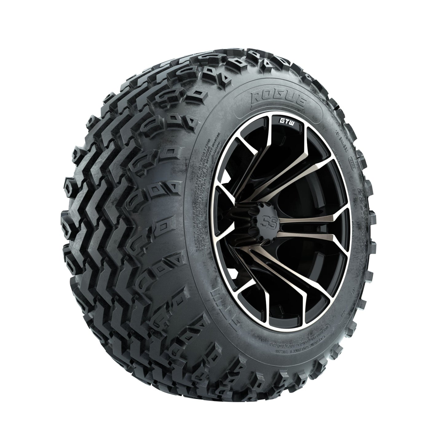 GTW Spyder Bronze/Matte Black 12 in Wheels with 22x11.00-12 Rogue All Terrain Tires Full Set