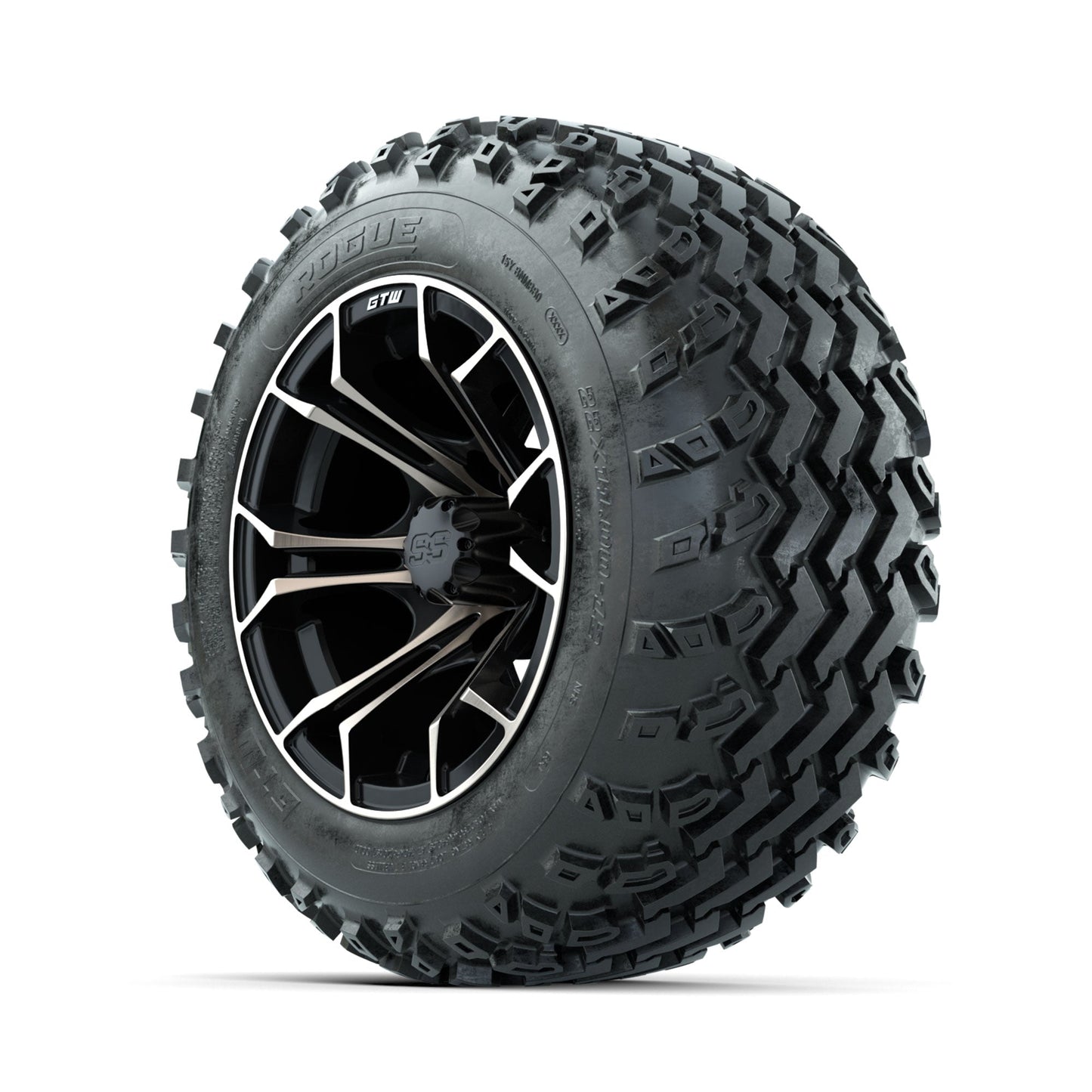 GTW Spyder Bronze/Matte Black 12 in Wheels with 22x11.00-12 Rogue All Terrain Tires Full Set
