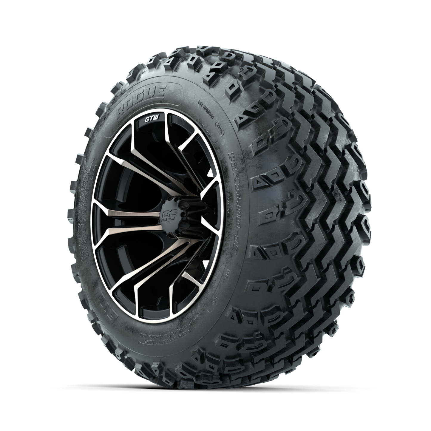 GTW Spyder Bronze/Matte Black 12 in Wheels with 22x11.00-12 Rogue All Terrain Tires Full Set