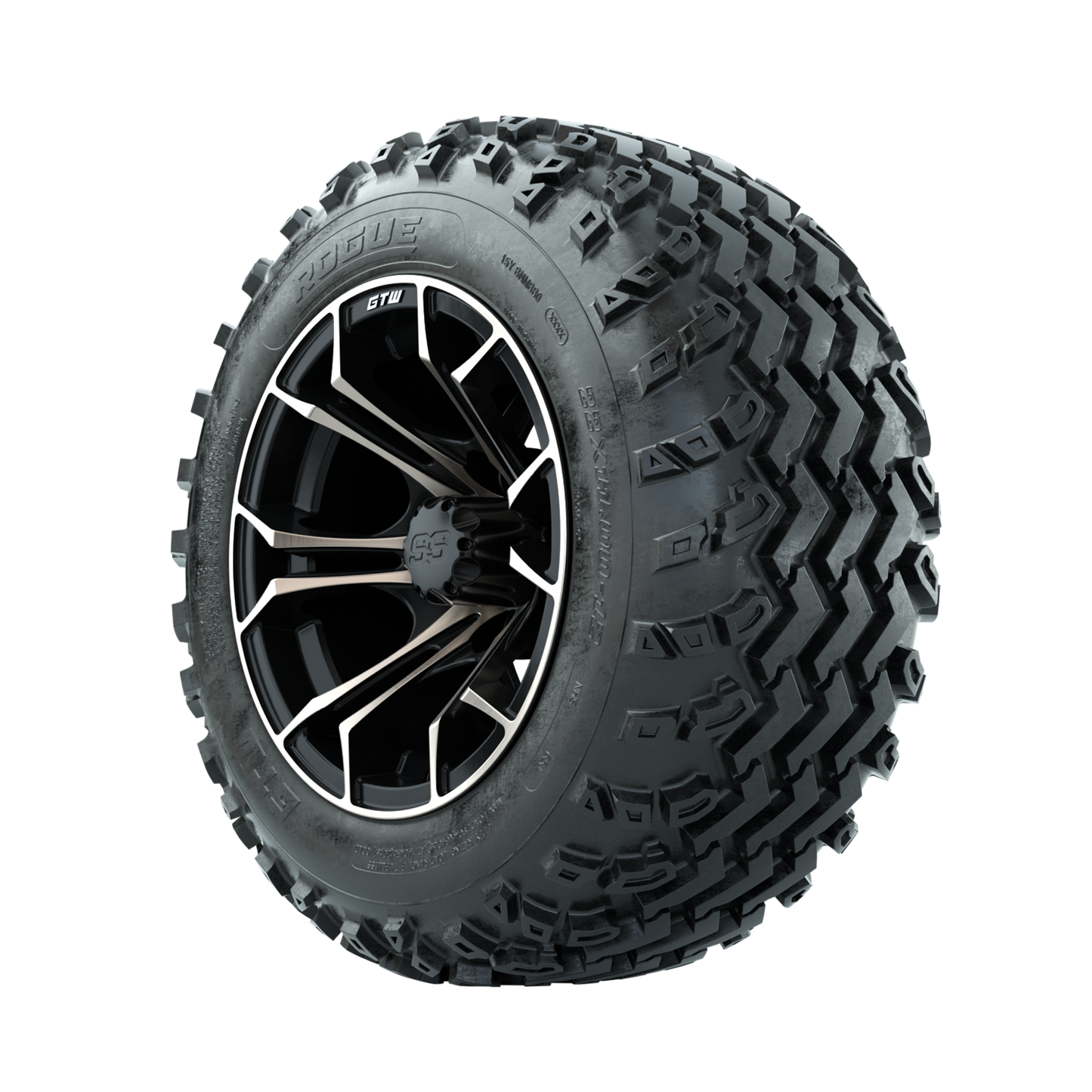 GTW Spyder Bronze/Matte Black 12 in Wheels with 22x11.00-12 Rogue All Terrain Tires Full Set