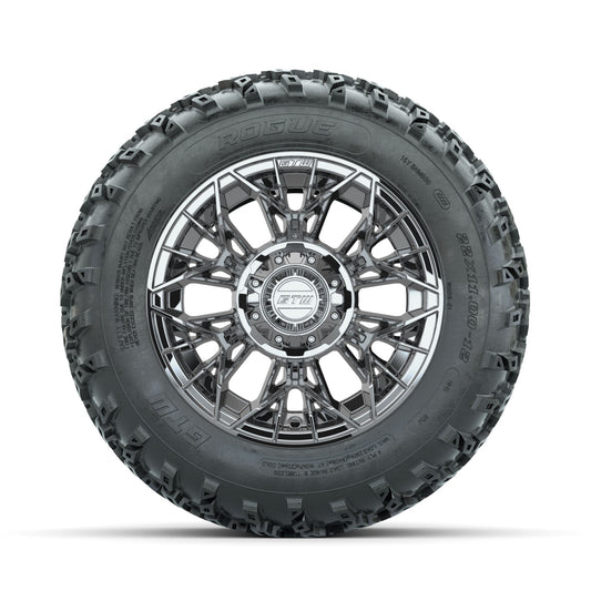 GTW Stellar Chrome 12 in Wheels with 22x11.00-12 Rogue All Terrain Tires Full Set