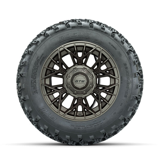 GTW Stellar Matte Bronze 12 in Wheels with 22x11.00-12 Rogue All Terrain Tires Full Set