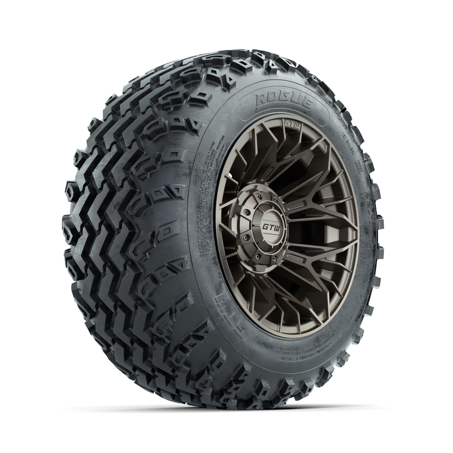 GTW Stellar Matte Bronze 12 in Wheels with 22x11.00-12 Rogue All Terrain Tires Full Set