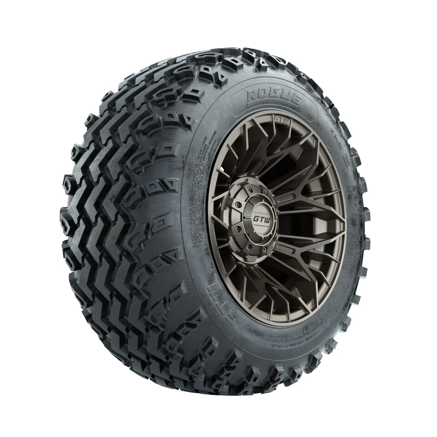 GTW Stellar Matte Bronze 12 in Wheels with 22x11.00-12 Rogue All Terrain Tires Full Set