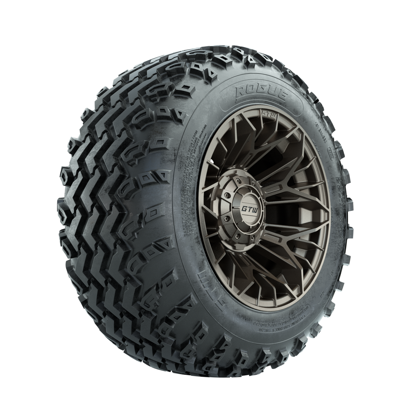 GTW Stellar Matte Bronze 12 in Wheels with 22x11.00-12 Rogue All Terrain Tires Full Set