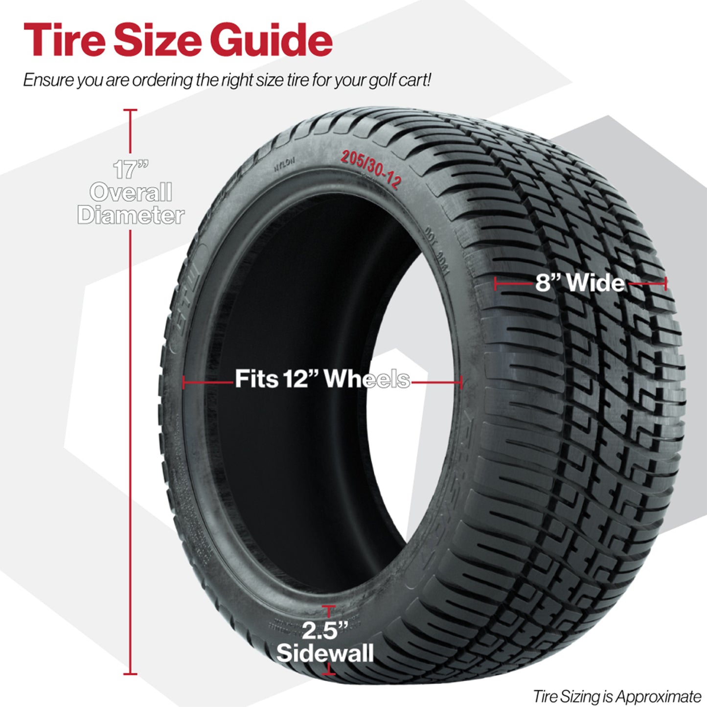 GTW Spyder 12" Matte Black Wheels with 18" Fusion DOT Street Tires — Set of 4