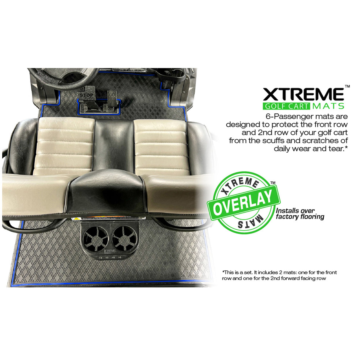 Xtreme Mats Club Car Onward Floor Mat | Full Coverage All Black | 2004-Up