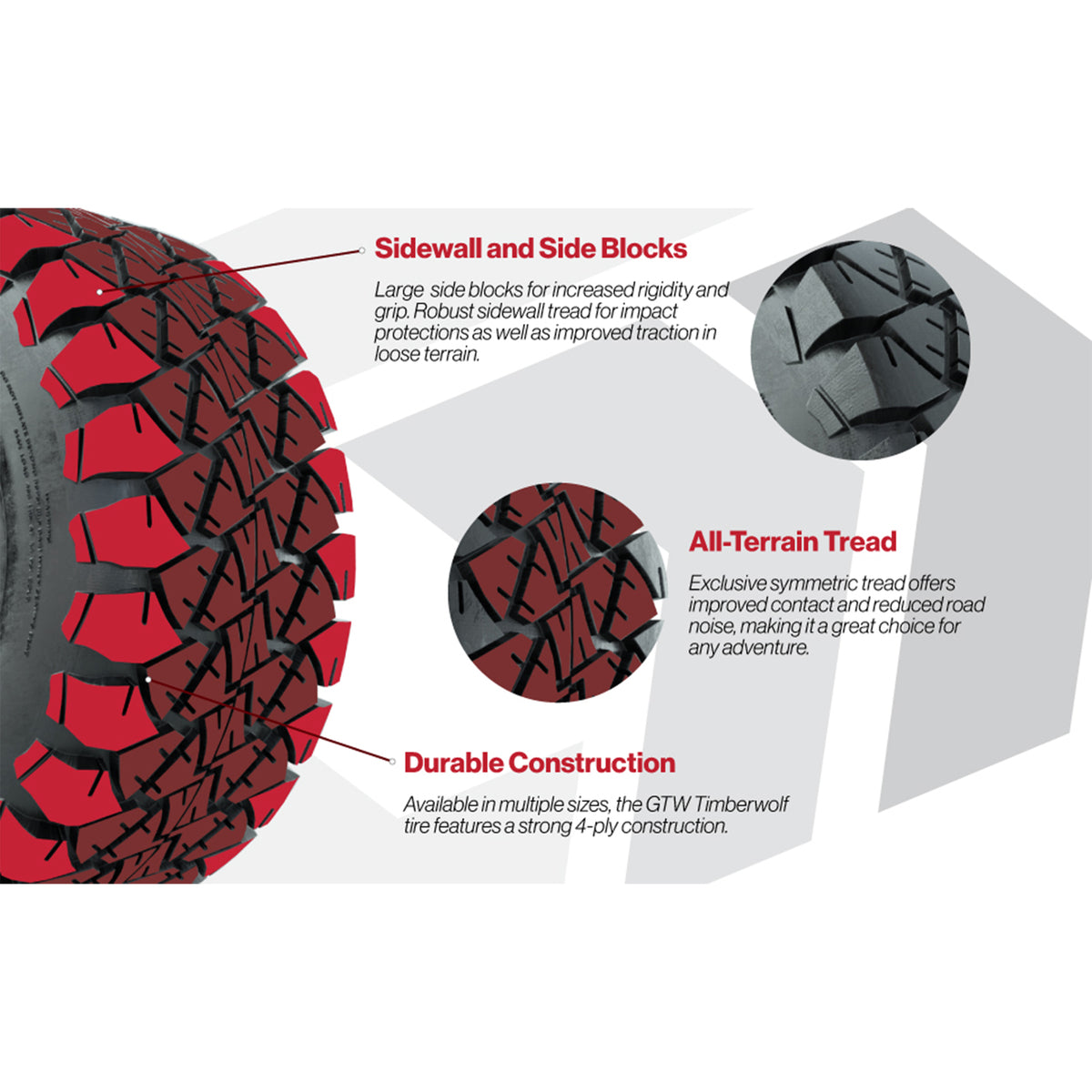 GTW Timberwolf 22x10-10 All-Terrain Golf Cart Tire (4-Ply)
