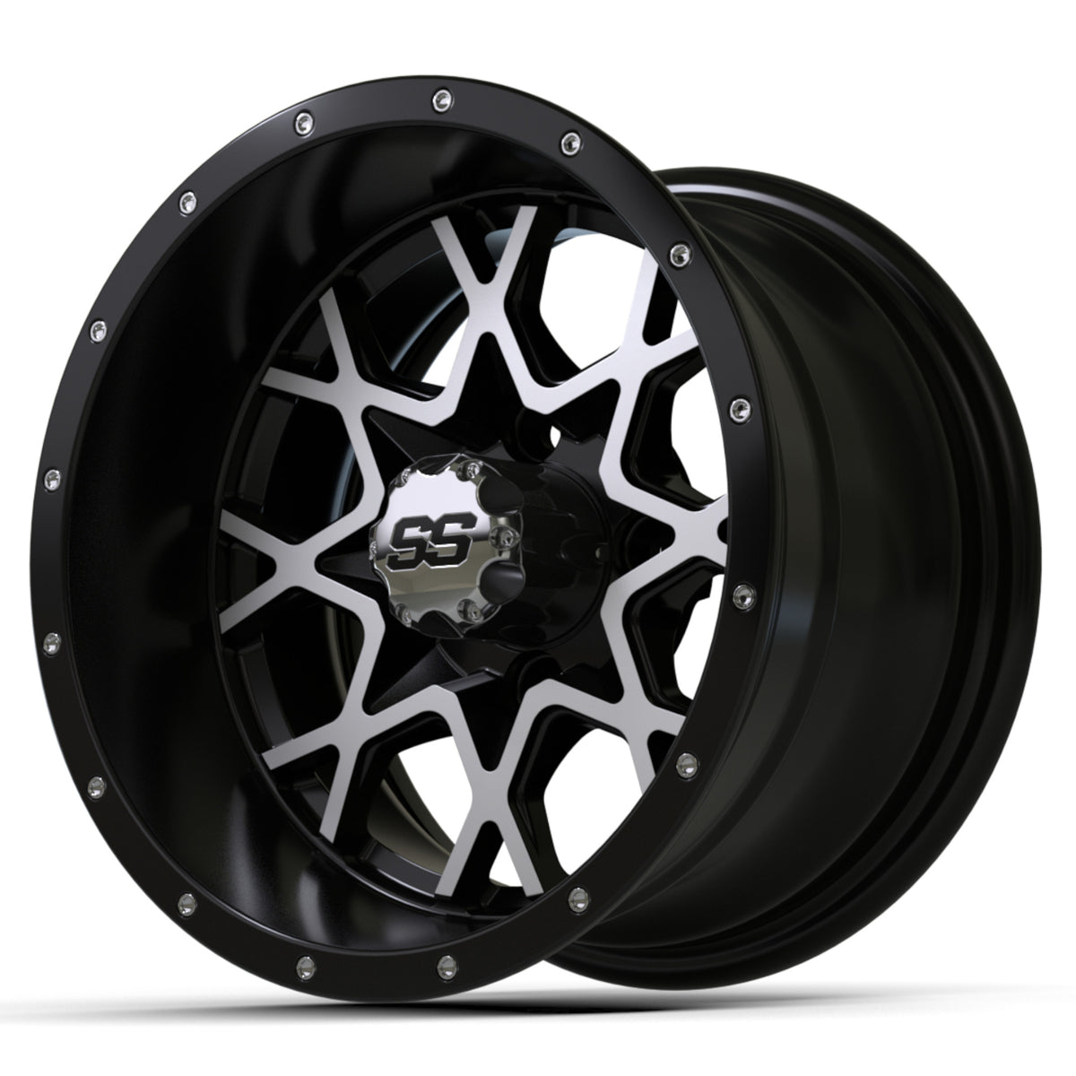 VORTEX 2 WHEEL, 12X7 MATTE BLACK/MATTE MACHINED