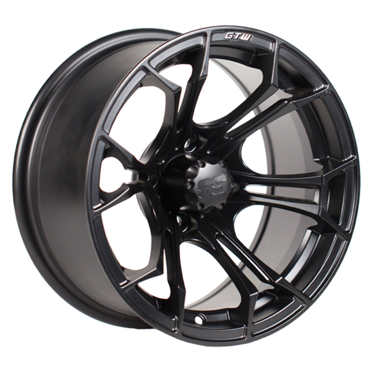 WHEEL, 14X7 SPYDER, ET-.25, MATTE BLK W/SS CAP