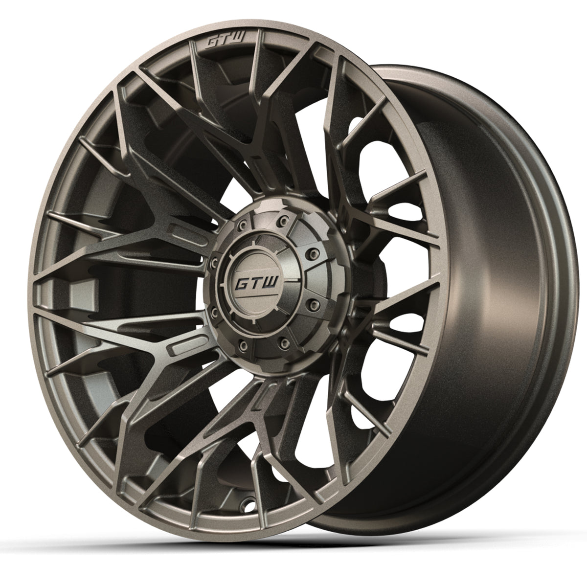 Set of 4 GTW 15" Stellar Bronze Golf Cart Wheels on 23" Nomad A/T Tires