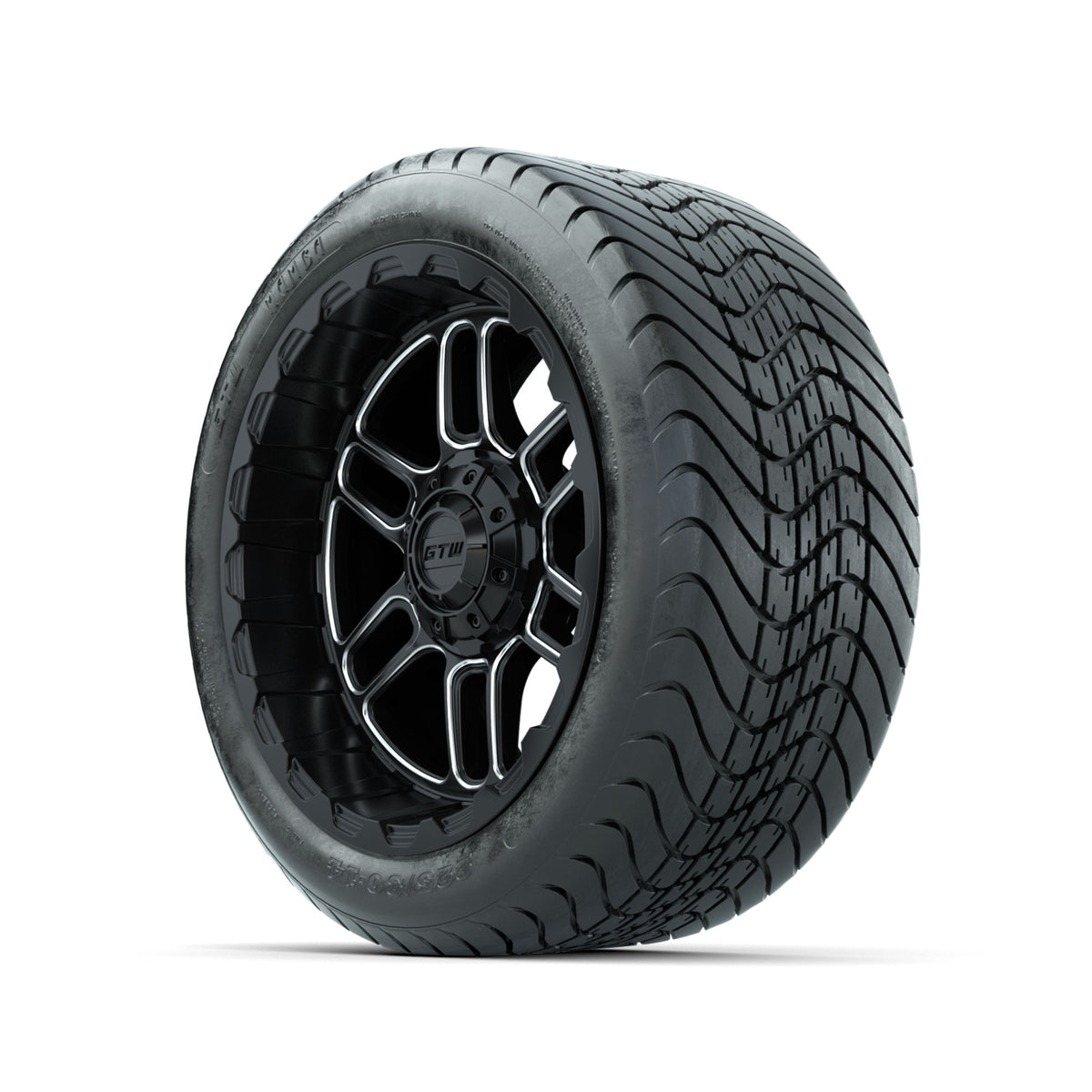 Set of (4) 14 in GTW® Helix Machined & Black Wheels with 225/30-14 Mamba Street Tire