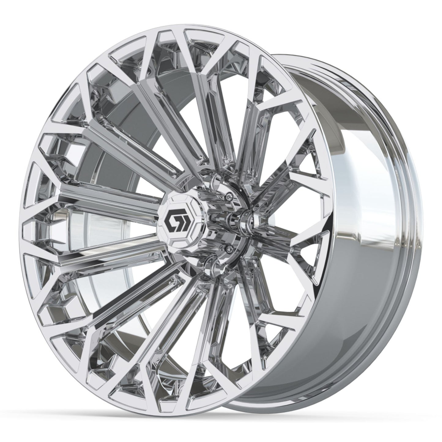 GTW® Phantom Chrome 16" Golf Cart Wheel - Single