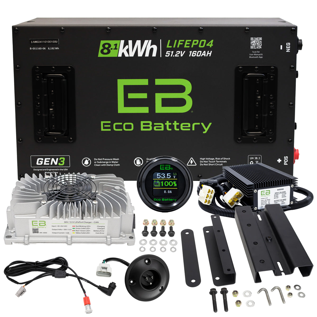 Yamaha G29/Drive 2007-2010 Eco Lithium 51.2V 160Ah GEN3 Battery Bundle 10 year warranty