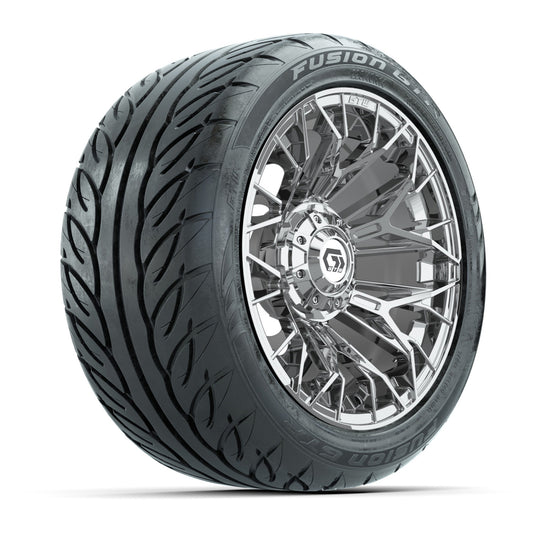 GTW Stellar Chrome 14 in Wheels with 225/40-R14 Fusion GTR Street Tires Full Set