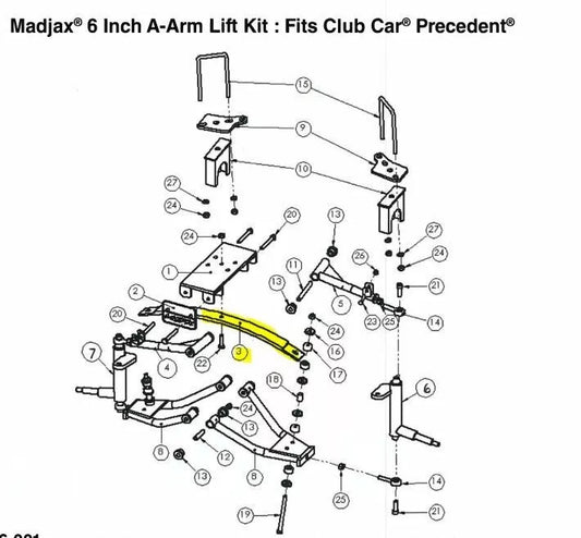 Replacement leaf spring for Madjax MJFX a arm lift kit