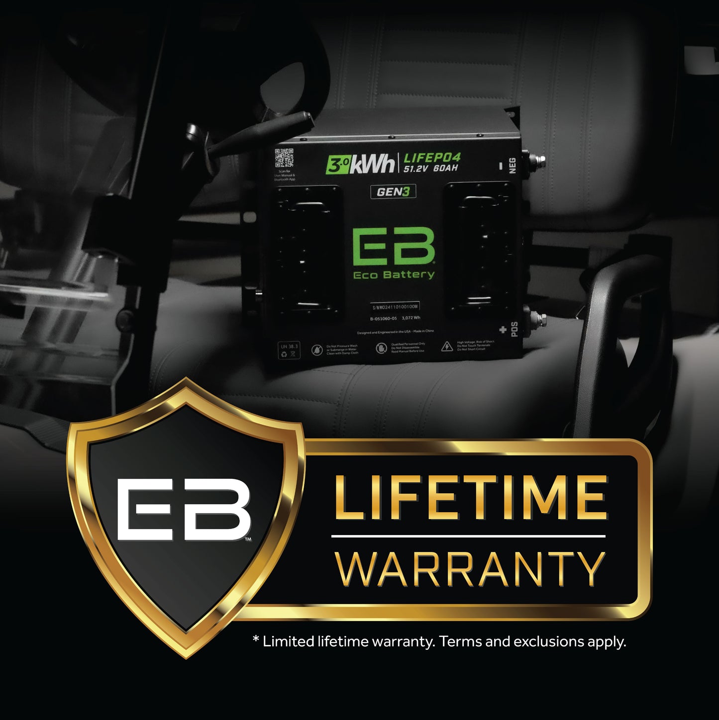 Advanced EV1 Eco Lithium 51v 105Ah GEN3 Battery Bundle - Thru Hole Lifetime warranty