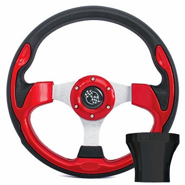 STEERING WHEEL KIT, RED/RALLY 12.5 W/BLACK ADAPTER, CC PRECE