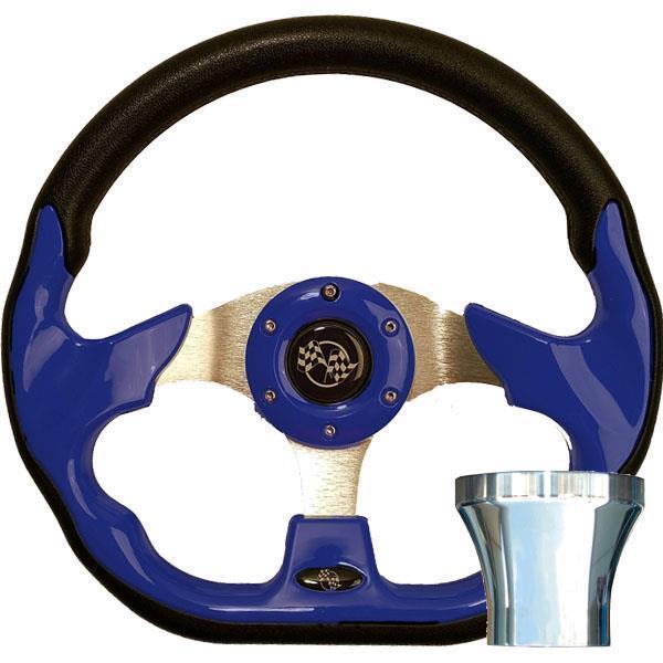 STEERING WHEEL KIT, BLUE/RACE 12.5 W/CHROME ADAPTER, YAMAHA