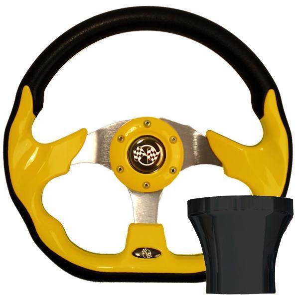 STEERING WHEEL KIT, YELLOW/RACE 12.5 W/BLACK ADAPTER, YAMAHA