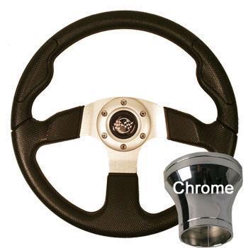 STEERING WHEEL KIT, BLACK/SPORT 13.5 W/CHROME ADAPTER, CC PR