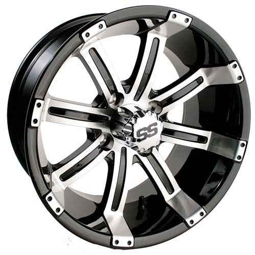 14" TEMPEST ALUMINUM BLACK WHEELS 23" SAHARA ALL TERRAIN TIRES GOLF CART (4)set