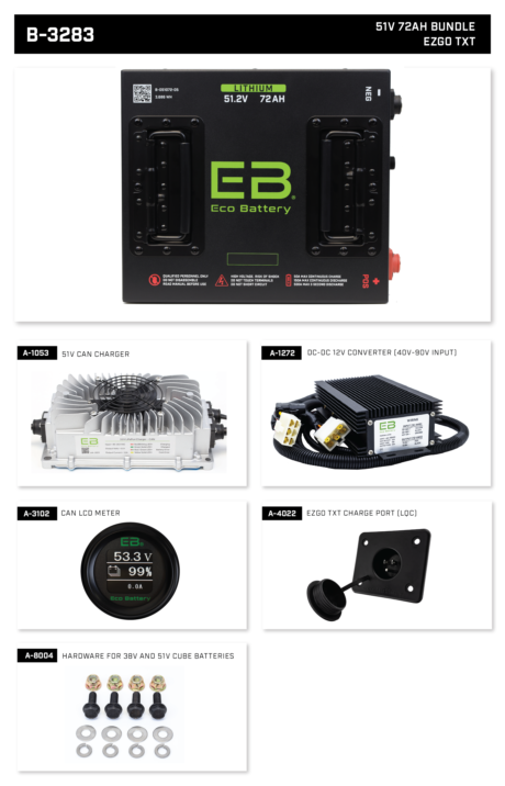 Eco Lithium Battery 51v Choose your Golf Cart Model NEW 60ah