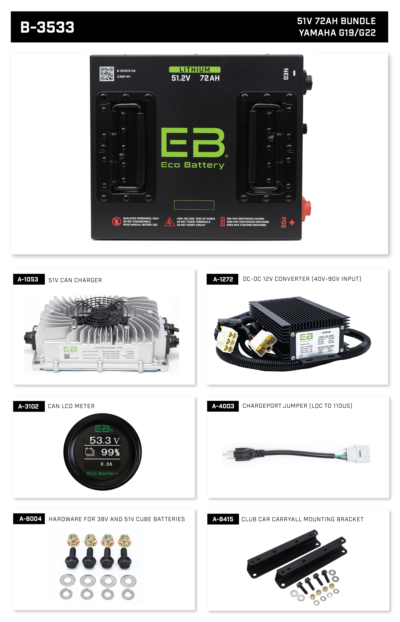 Eco Lithium Battery 51v Choose your Golf Cart Model NEW 60ah