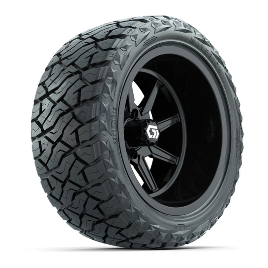 GTW Reaper Gloss Black 15" Deep Dish Wheels with 23X10-R15 Maverick Steel Belted Radial All-Terrain Tires - Full Set