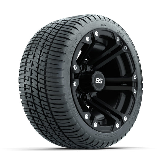 GTW Specter Matte Black 12 in Wheels with 205/30-12 Fusion Street Tires Full Set