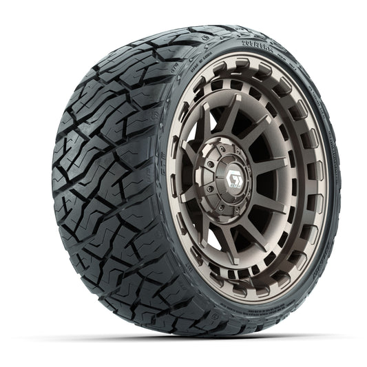 GTW Barricade Satin Bronze 14 in Wheels with 205/35-R14 Maverick Low-Profile All-Terrain Tires – Full Set