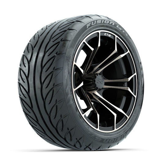 GTW Spyder Bronze/Matte Black 14 in Wheels with 225/40-R14 Fusion GTR Street Tires Full Set