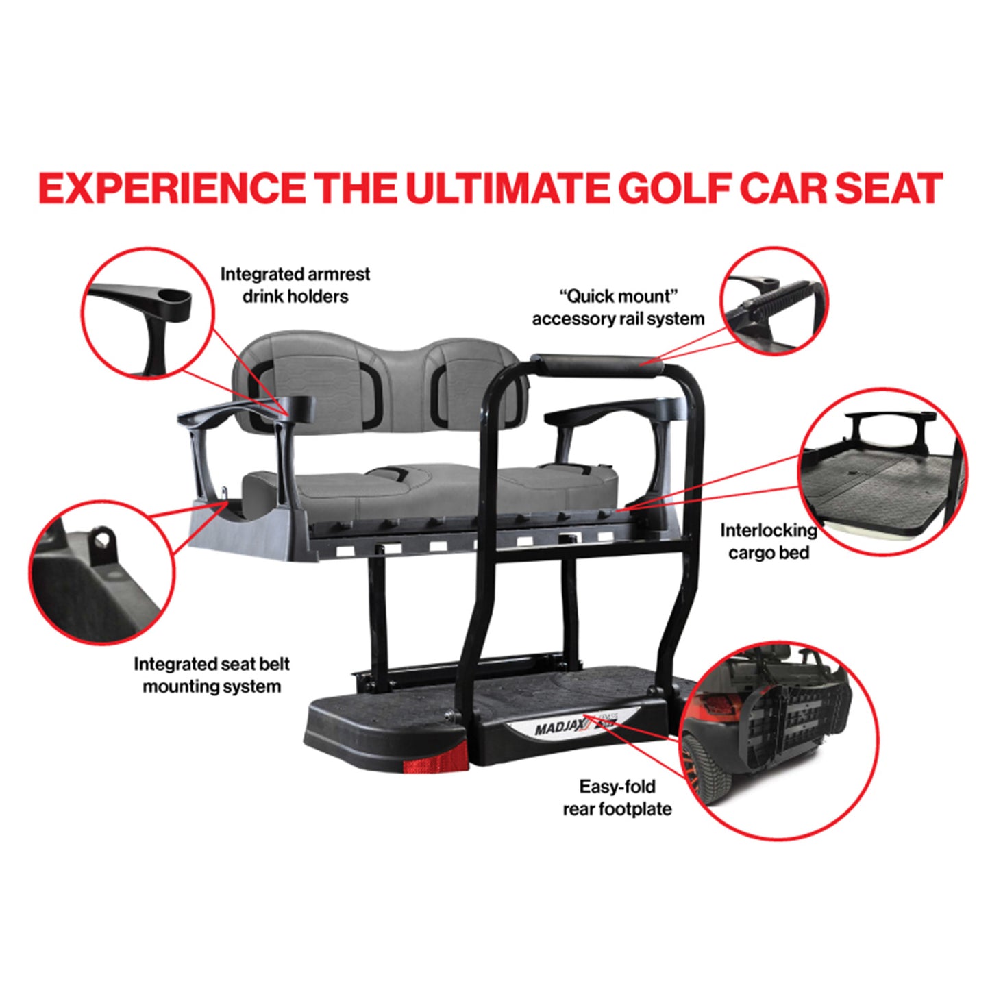MadJax Caramel Commander Rear Seat Cushions | GTW Genesis 250/300