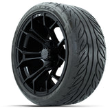 GTW Spyder Matte Black 15 inch Wheels with 215/40-R15 Fusion GTR Street Tires Full Set