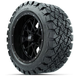 14 inch Matte Black Vortex  w/ 22 10 14 Timberwolf Hybrid Tire (set of 4)