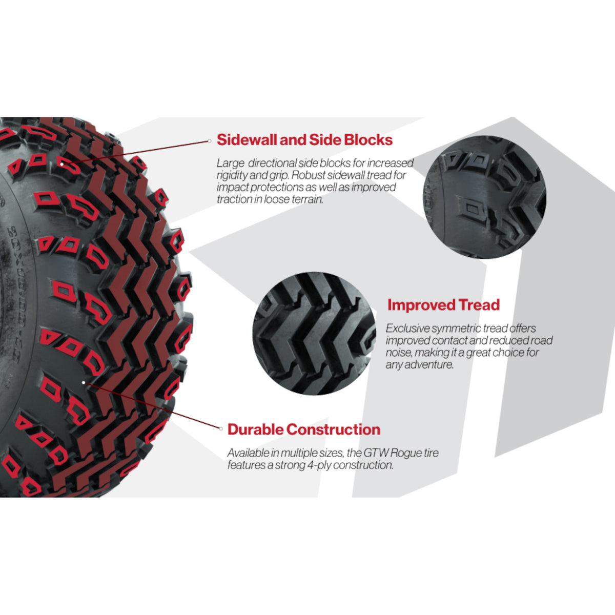 GTW Rogue 18x9.50-10 All-Terrain Golf Cart Tire (4-Ply)