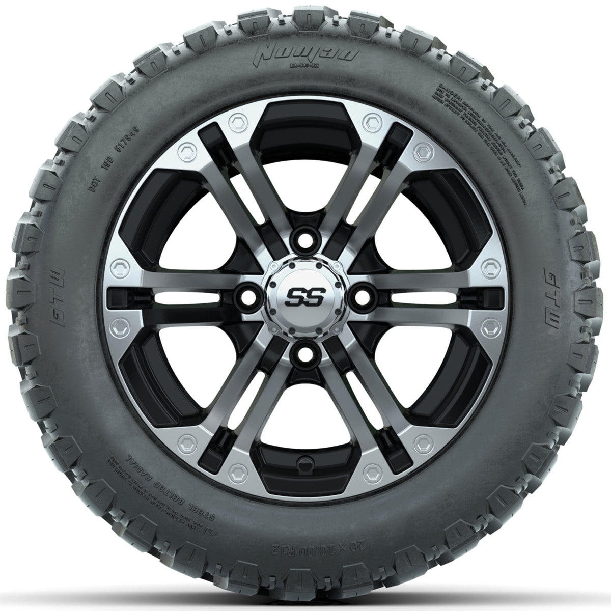 Set of (4) 12" GTW Specter Wheels with 20x10-R12 GTW Nomad All-Terrain Tires