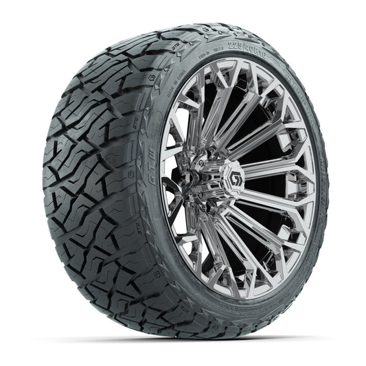 GTW® Monaco Chrome 16" Golf Cart Wheels with 225/40-R16 Maverick A/T Tires - Full Set