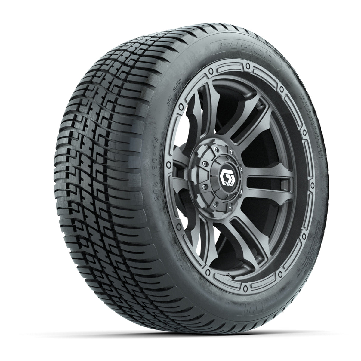 GTW® Shogun Gunmetal 14 in Wheels with 205/30-14 Fusion Street Tires Full Set