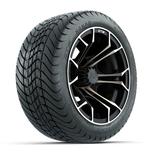 GTW Spyder Bronze/Matte Black 12 in Wheels with 215/35-12 Mamba Street Tires Full Set