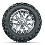 Set of (4) 14 in GTW® Stellar Chrome Wheels with 23x10-14 Predator All-Terrain Tires