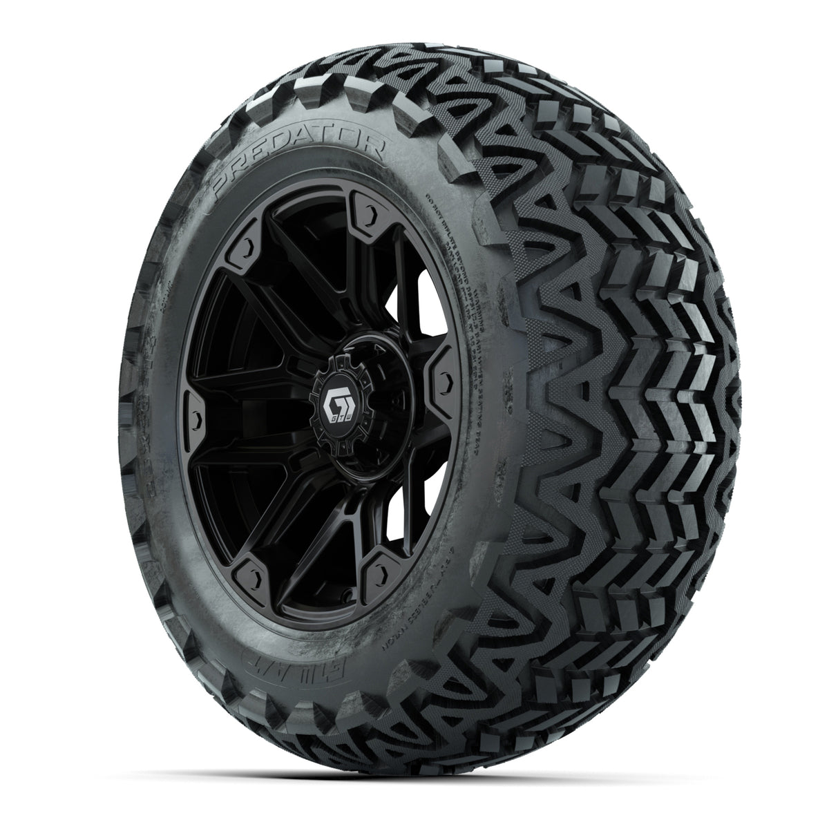 GTW® Graffiti Gloss Black 14 in Wheels with 23x10-14 Predator All-Terrain Tires  Full Set