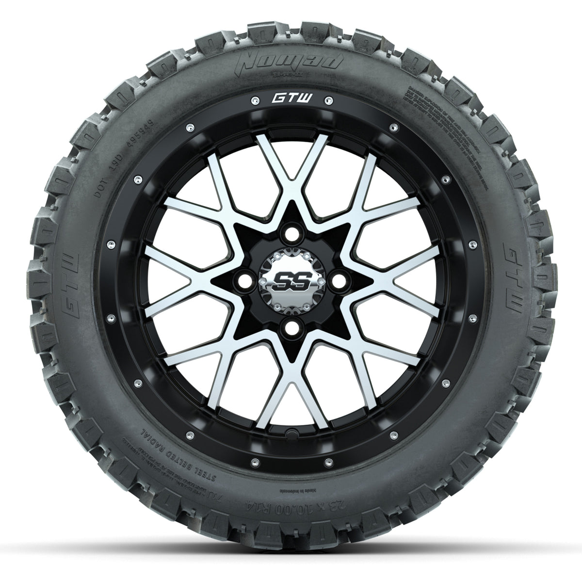 Set of (4) 14" GTW Vortex Wheels with 23x10-14 GTW Nomad All-Terrain Tires