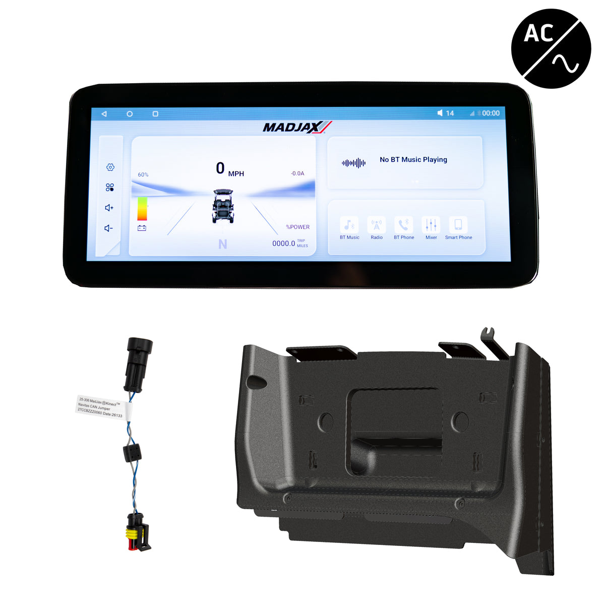 MadJax® Kinect™ Display Screen Kit for Club Car Precedent, Onward & Tempo — Lead Acid Battery, A/C Motor & Navitas TAC2 (2004-Up)
