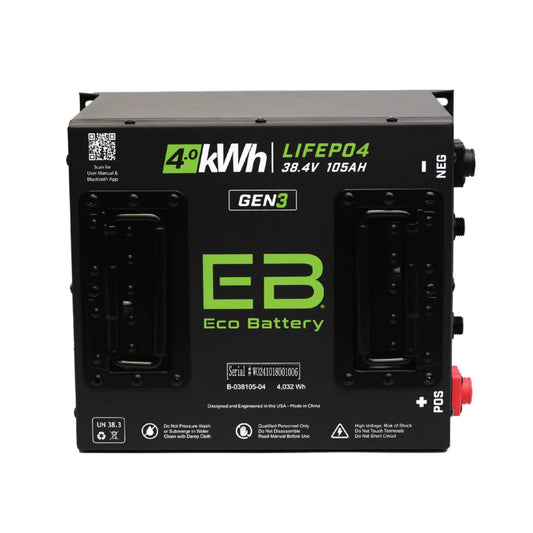 Eco Battery 38V 105Ah Cube LifePo4 Lithium Battery Only Gen 3 10 Year Warranty