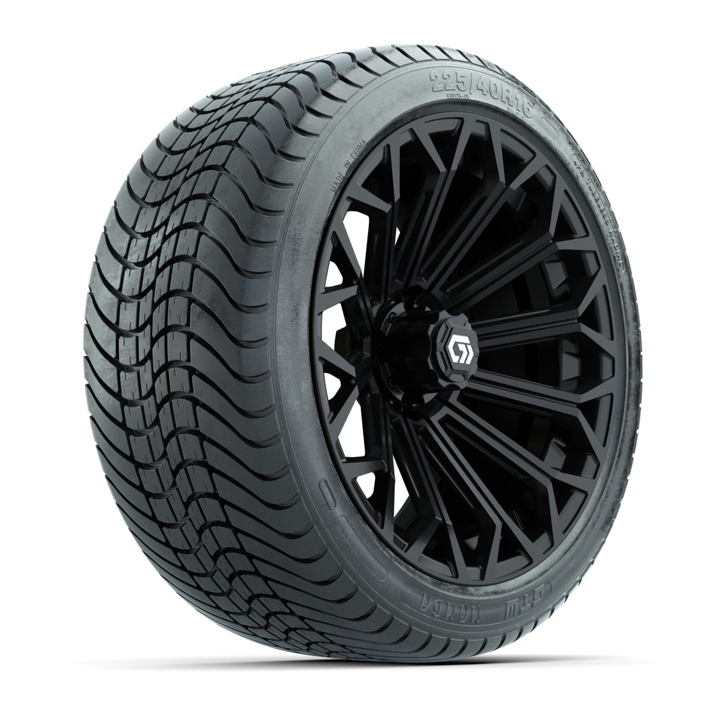 GTW® Phantom Gloss Black 16" Wheels with 225/40-R16 Mamba Street Tires - Full Set