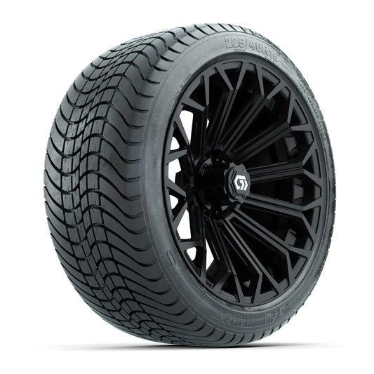 GTW® Phantom Gloss Black 16" Wheels with 225/40-R16 Mamba Street Tires - Full Set
