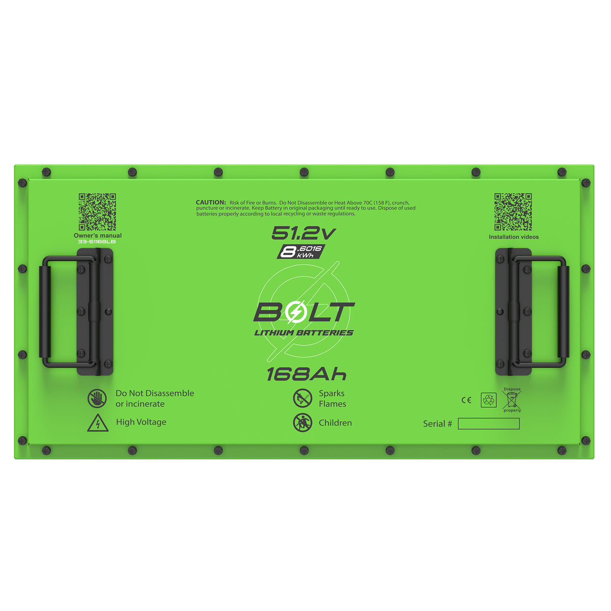 Bolt Energy Factory Sync 51.2V 168Ah Heated Lithium Battery Kit for Club Car