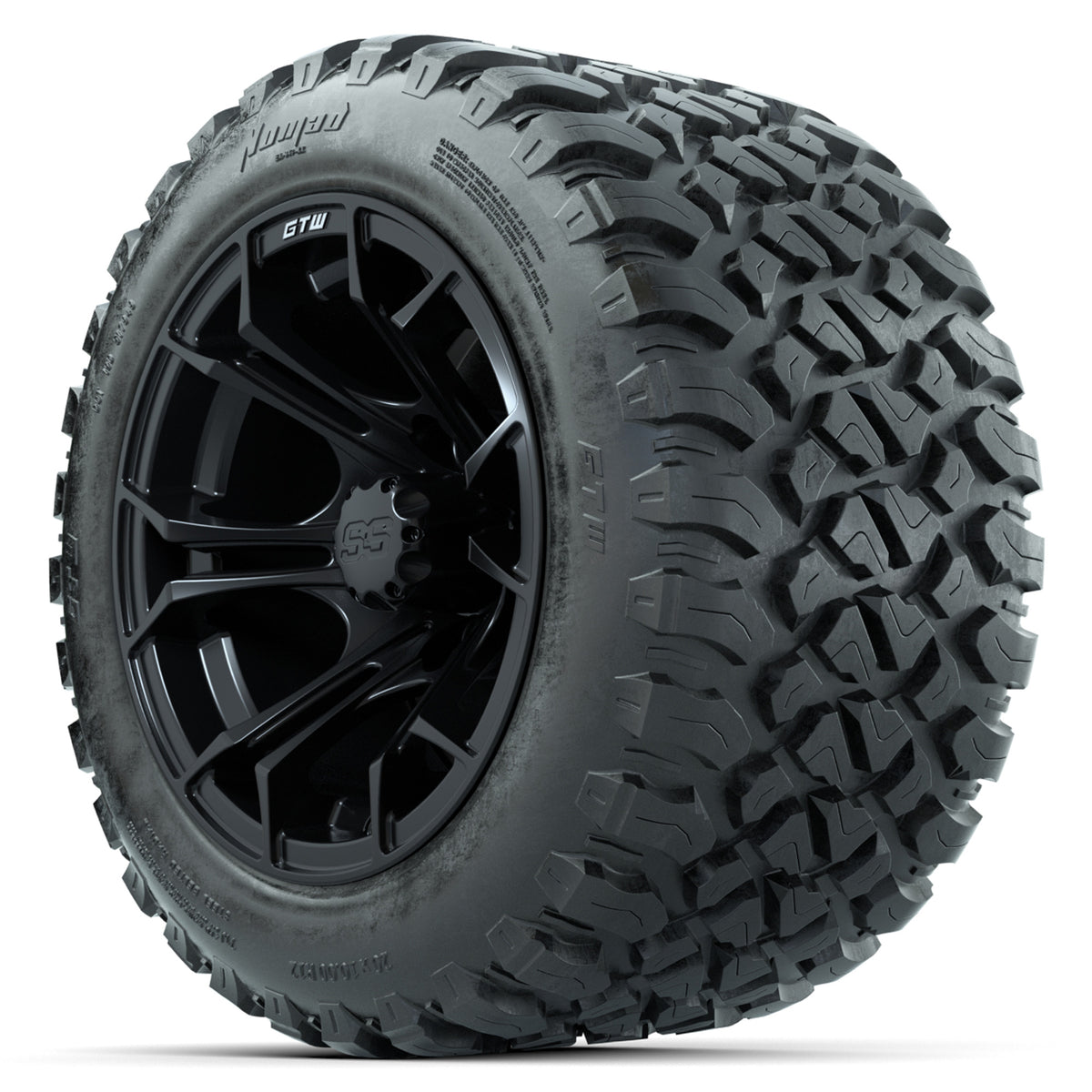 GTW Spyder Matte Black 12" Wheels with 20x10-R12 GTW Nomad All-Terrain Tires Full Set
